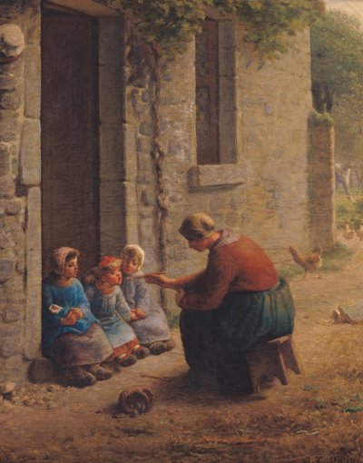 Alimentando a los Jóvenes, 1850 de Jean Francois Millet